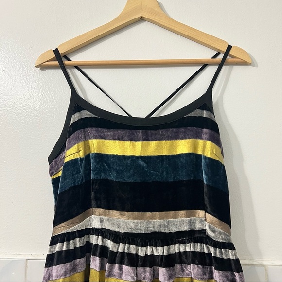 Anthropologie Women Wolven 8 Velvet Metallic Mini Dress Whimsigoth Fairy Grunge - Picture 4 of 16